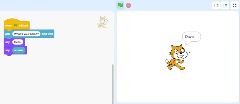 screenshot of question and answer